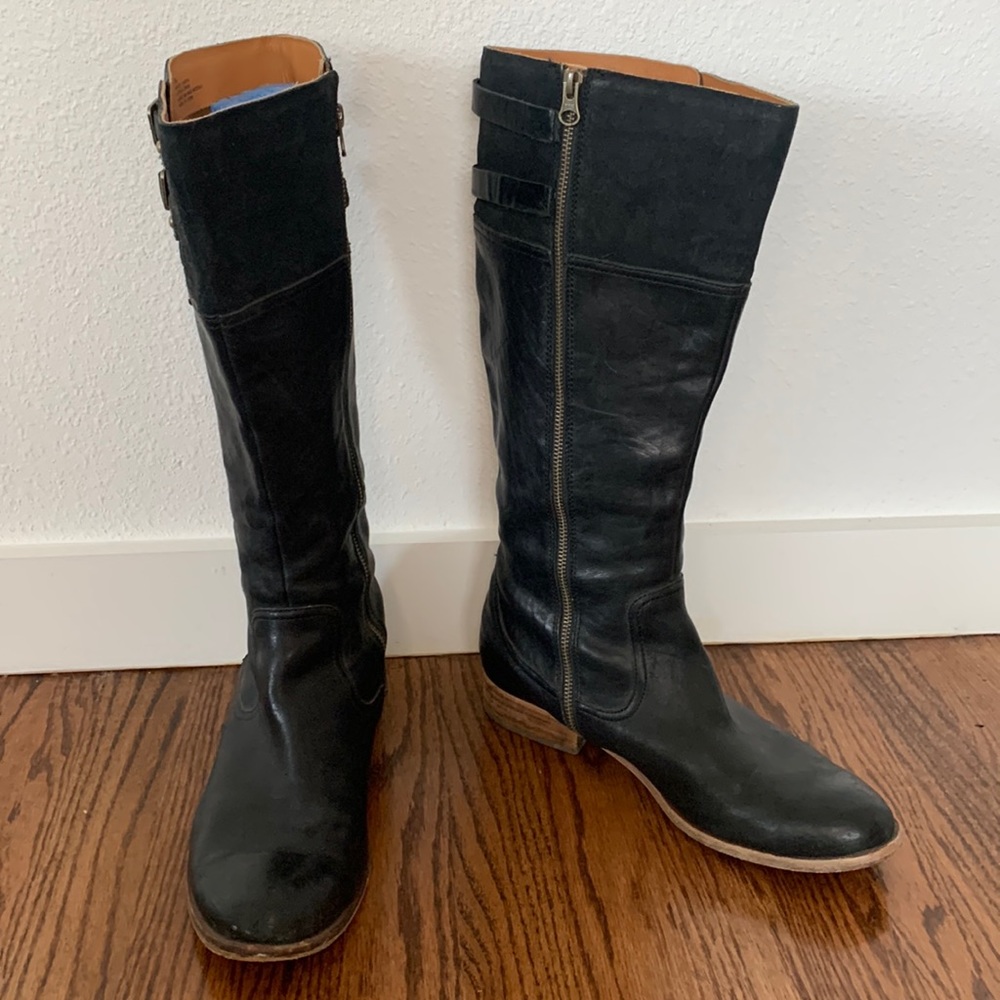Kork-Ease Levin Riding Boot in Black Leather, Sz 11M